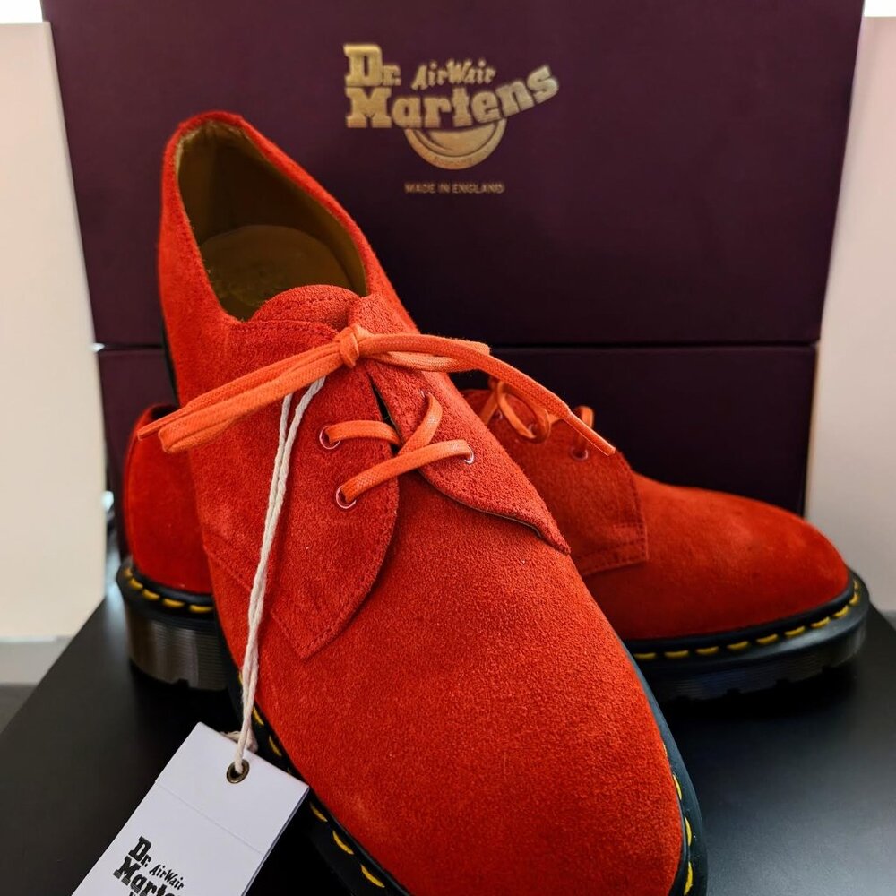 DR. MARTENS  1461 MADE IN ENGLAND SUEDE OXFORD SHOES - US MENS SIZE 9